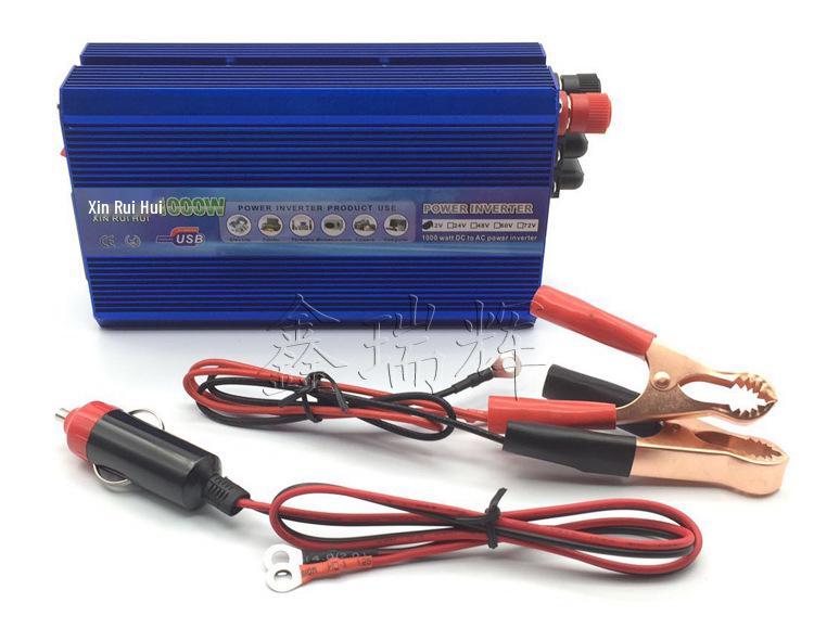 Автомобильный инвертор питания Xin Rui Hui 1000 Вт, мультивольтажный, с USB 12V