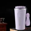 Yousheng 510ML resekaffemugg Spillsäker med tätningslock Isolerad Miljövänlig Lätt enhandsdrickande kopp i rostfritt stål