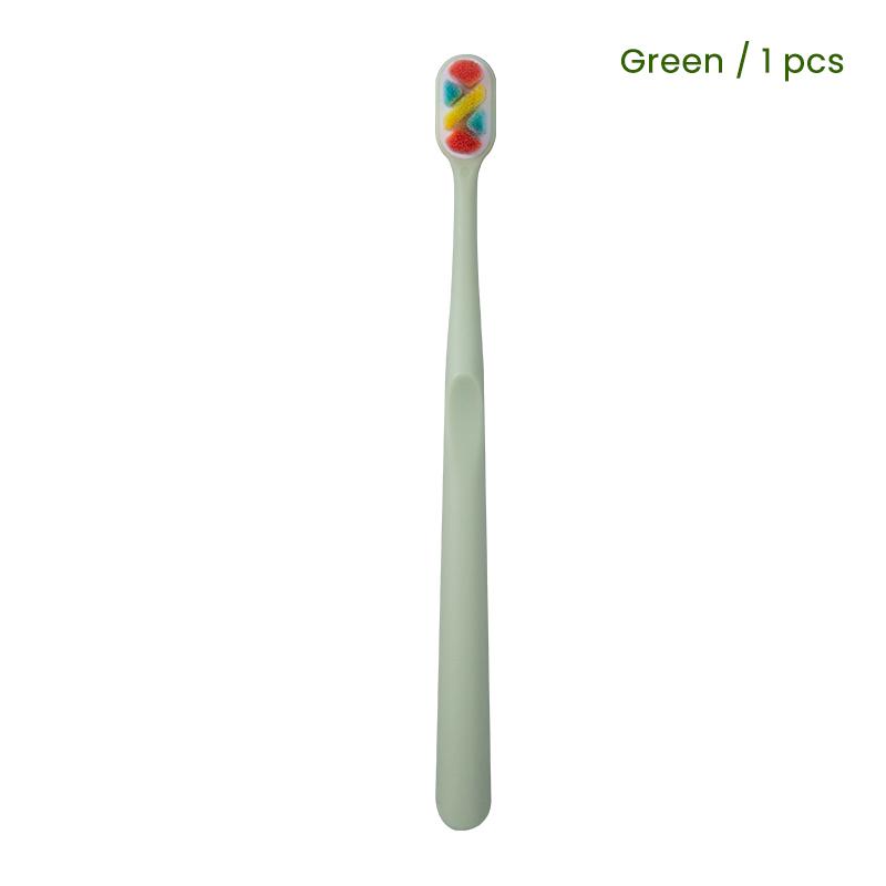 

10000 Bristles Toothbrush Soft Hair Household Small Head Area Ultra-Fine Pregnant Women Adult Ladies And Men Special Couple зелёный