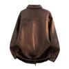 New PU leather jacket for men, American vintage workwear style, tough relaxed style, old money street style, minimalist