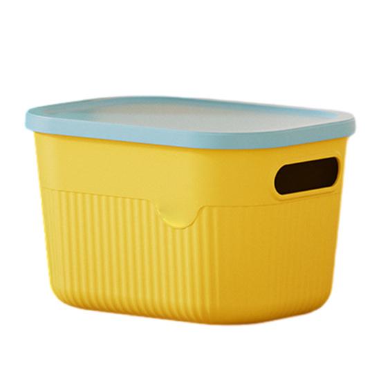 

Ящик для хранения с ручкой и крышкой Органайзер Экономия места Штабелируемый контейнер для кухни Спальни Общежития S