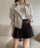 Women's Korean Chic Retro Suit Collar Trench Coat - Two-Button, Long-Sleeved, Casual, Short Jacket for Autumn