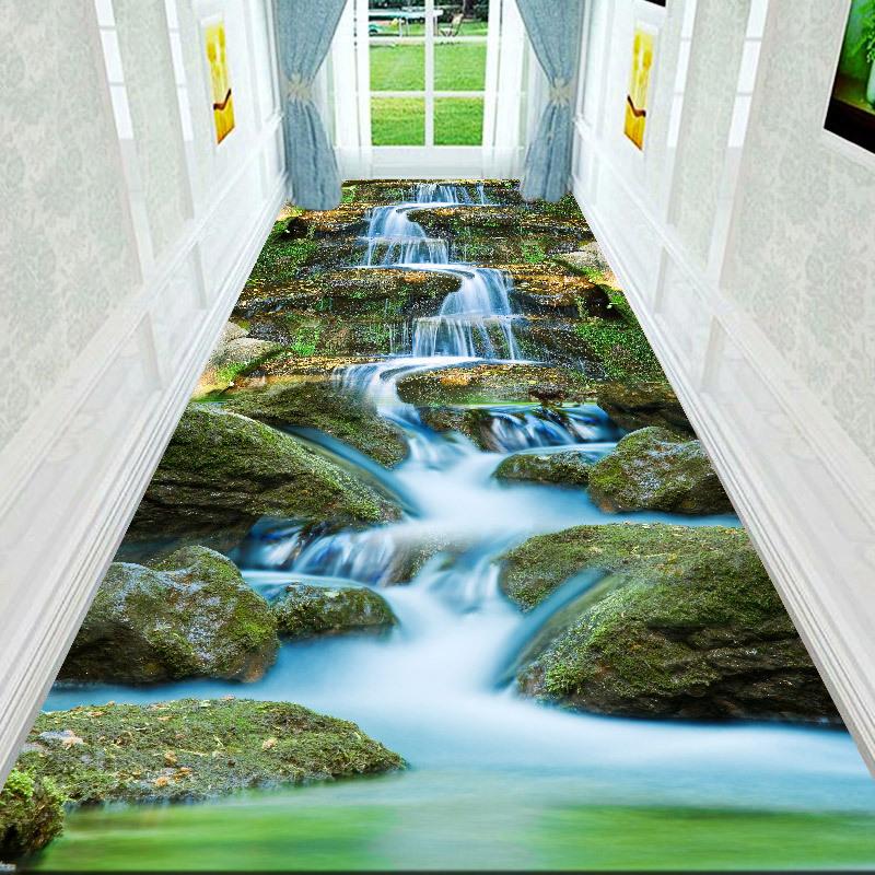 3D Three-dimensional Corridor Aisle Rectangular Gold Diamond Velvet Carpet Porch Hotel Welcome Entrance Mat