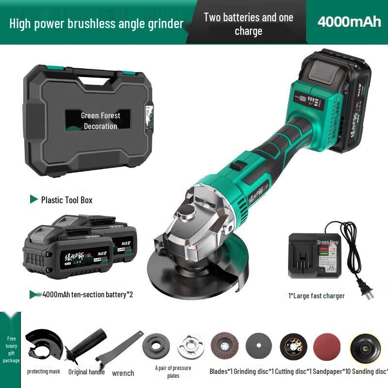 Green Forest Cordless Angle Grinder CN plug (adapter included)