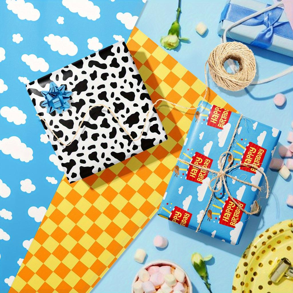 12 Stück Disney Toy Story Florales Wolken-Thema Geschenkpapier, Süßigkeitenverpackung und Geschenkverpackung, Geburtstagsparty Zubehör