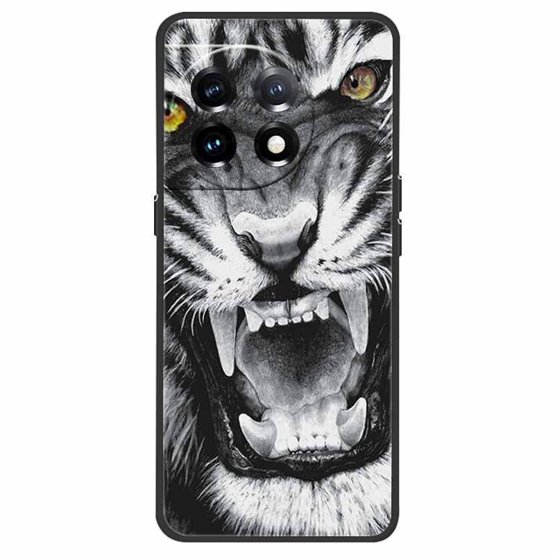 For OnePlus 11 5G Case One Plus 11R Flower Marble Black Bumper Soft TPU Silicone Cover for OnePlus 11 / 11R 5G Phone Cases Capas