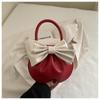 Designer Style Butterfly Bow Handbag for Women,Contrast Color Small Round Purse,Trendy Shoulder Bag with Niche Fashion Versatile