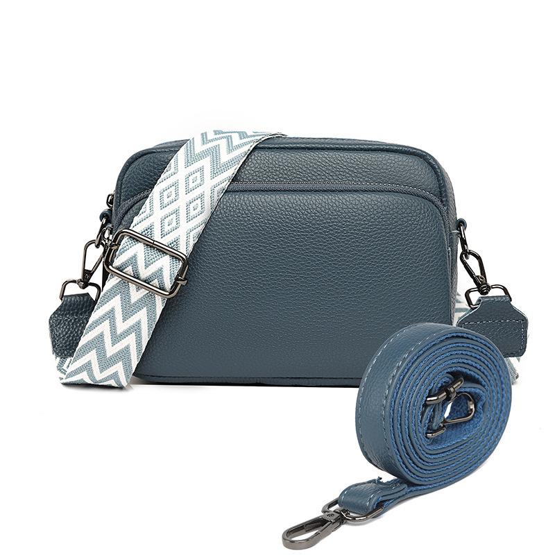 Fashionable Genuine Leather Single-shoulder Bag with Lychee Pattern and Crossbody Small Square Bag