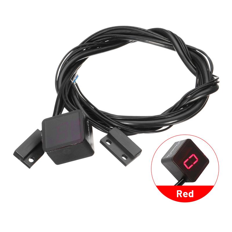 

6-скоростной цифровой дисплей светодиодный дисплей передач мотоцикл универсальный дисплей датчик рычага переключения передач сильный магнитный ультратонкий 18 мм красный