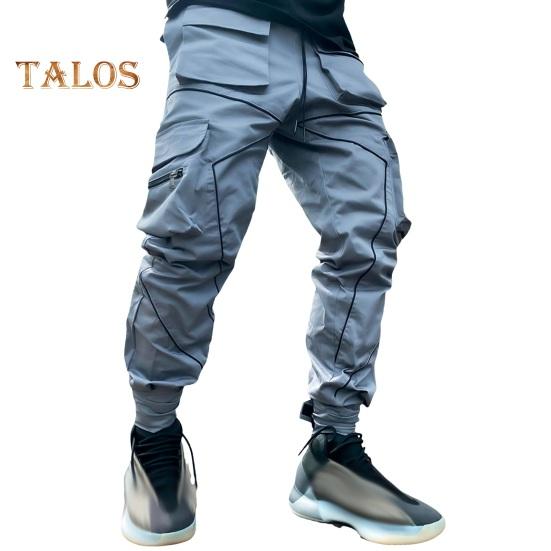 

Мужские брюки-карго с полосками на щиколотках, светоотражающие, с несколькими карманами, свободные повседневные прямые брюки для занятий спортом на открытом воздухе, для бега, кемпинга XL