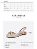 2024 Spring/Summer Women's Retro Peep-Toe Sandals with Metal Buckle and Low Block Heel