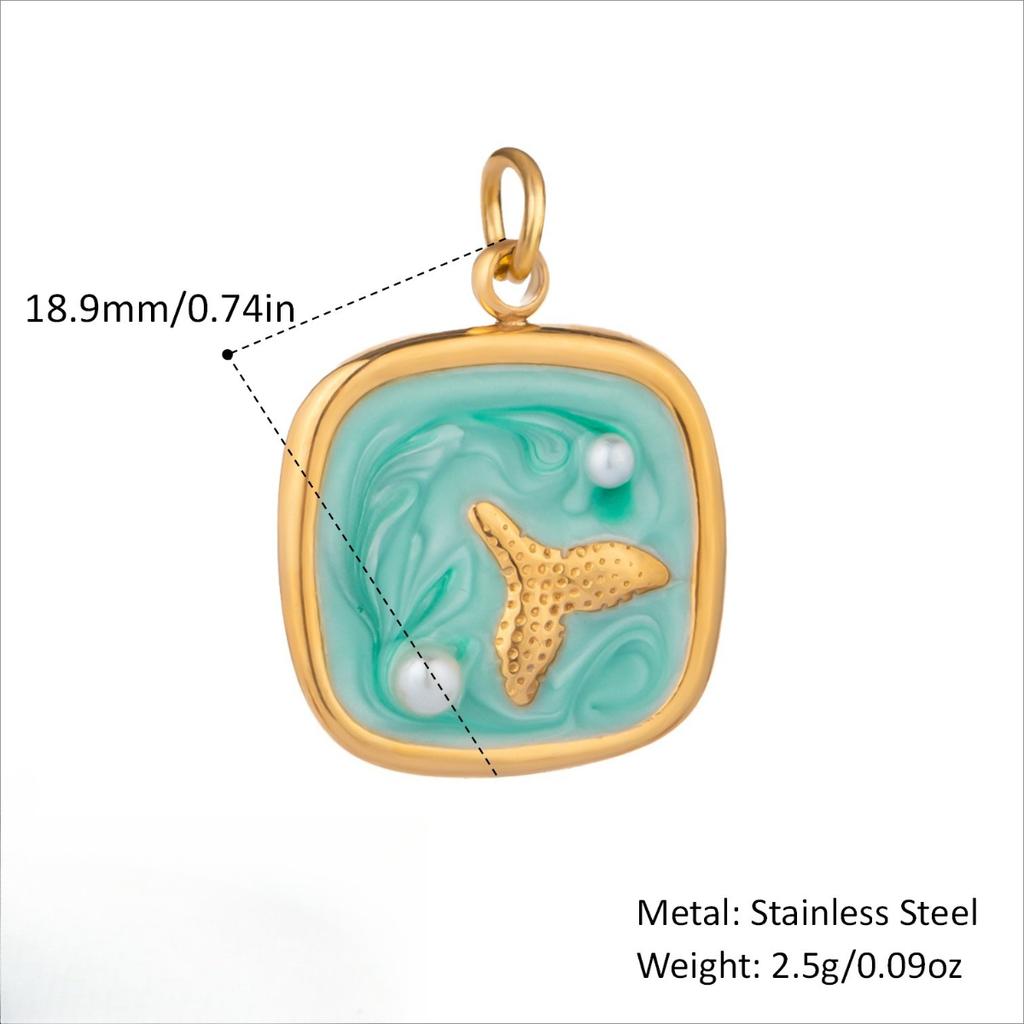  Ocean Style Hot Sale Small Animal DIY Pendant Accessories Waterproof Smooth Metal Handmade Polished Jewelry