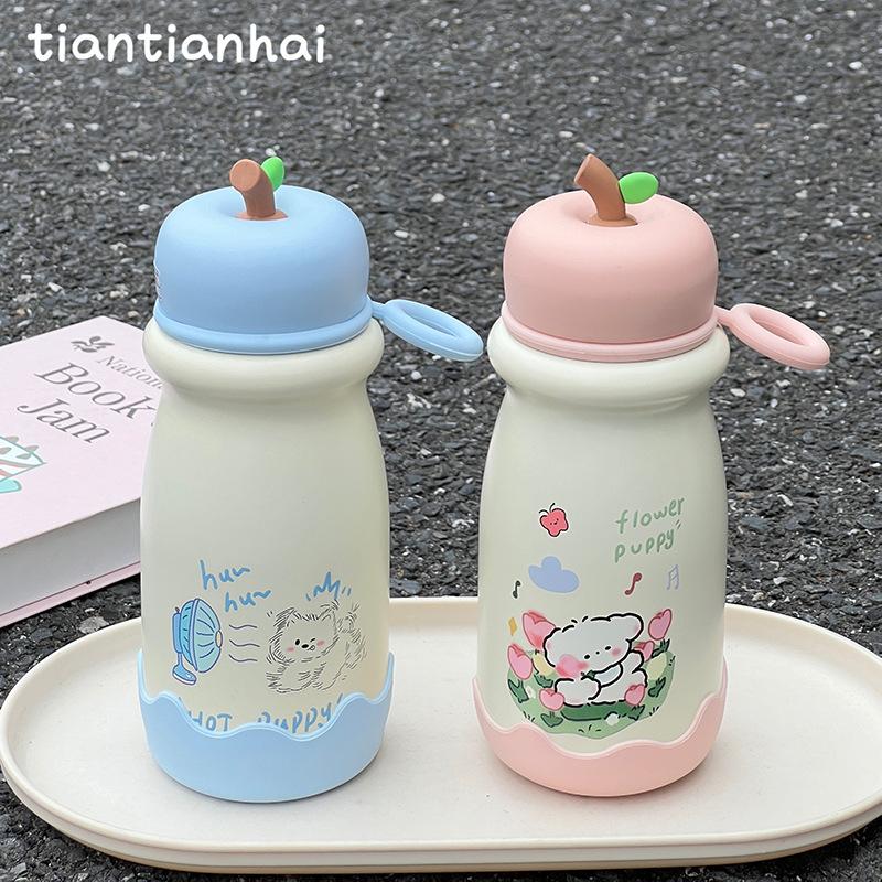 Campus new summer cartoon cup large-capacity student must-have water cup high value ins wind girl thermos cup