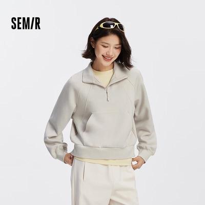 Semir Women's Stand-Collar Raglan Sleeve Sweatshirt