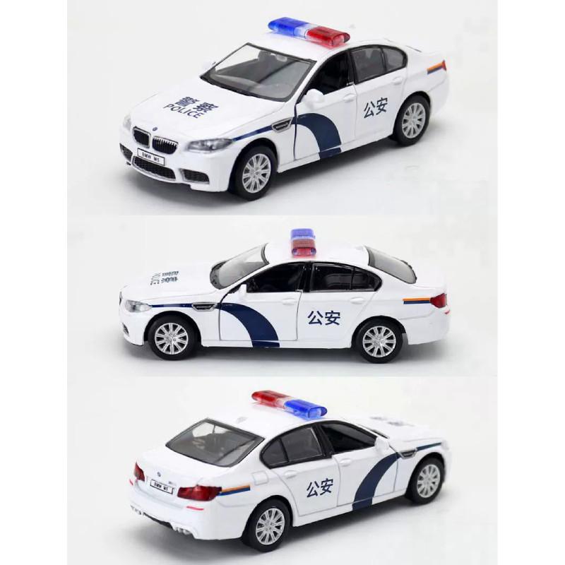 Alloy M5 Car Model 136 Scale Police Emergency Vehicle For Kids Collectors