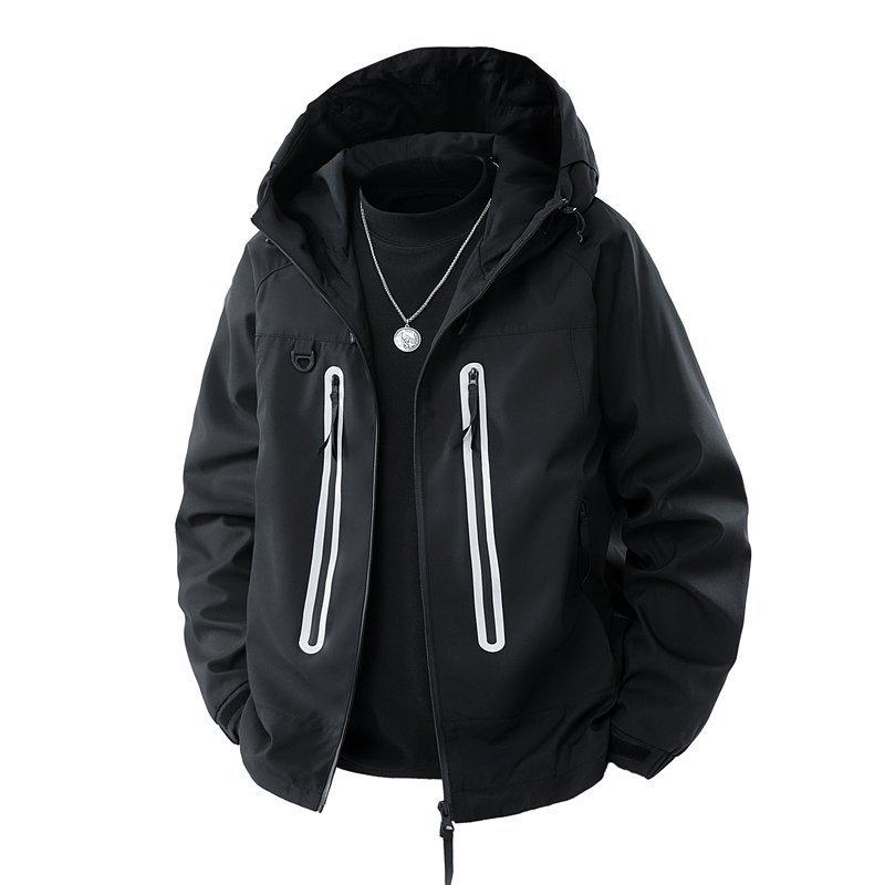 Spring and Autumn Men's and Women's Multi Pocket Hooded Waterproof Jacket Casual Jacket