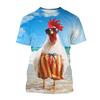 Fashion 3D Printed Cartoon Chicken Pattern T-shirts Street Funny Anime Top Casual Design Short Sleeved Men's and  Women's Unisex T-shirts