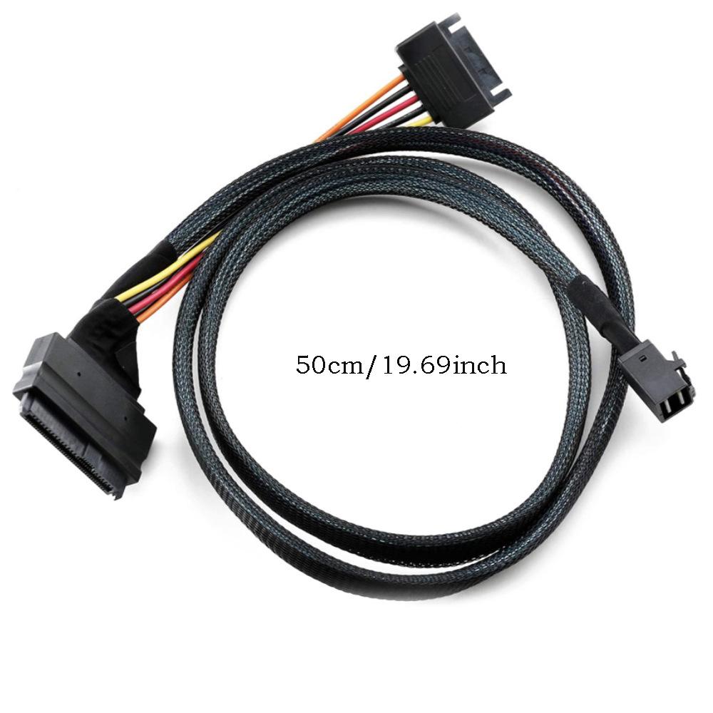 

Mini SAS HD SFF-8643 to SAS 8639 SATA 15p Male Convert Cable Y Shape for Computer PC Server Connect Wire 50Cm Extend Line Cord 0.5M