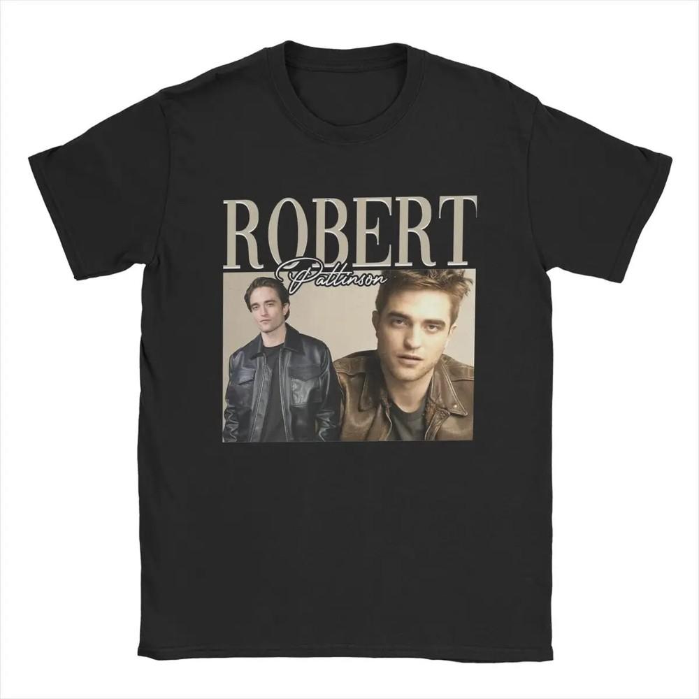 Novelty Robert Pattinson TShirt for Men Crew Neck Pure Cotton T Shirt Unisex T-Shirt S