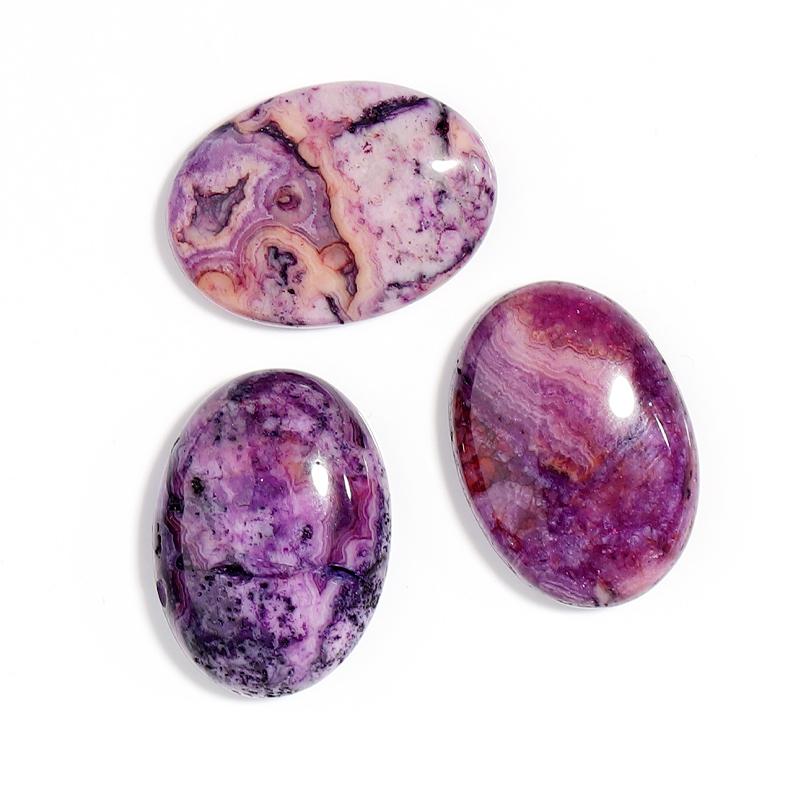 2Pcs Oval Agate Cabochon 18x25mm Natural Green Stone Spacers Pendant Ring Charm Flat Diy Jewelry Finding Materials