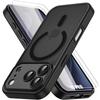 Case + 2 Tempered Glass Screen Protectors for iPhone 18 Pro, with Magnetic Ring and Camera Protection - Black