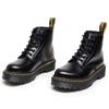 Locomotive Boots Women's 6-hole Open-edged Beads Medium Thick-soled Couple Short Boots Men's and Women's Boots Hard Leather Round