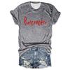 Summer Round Neck 3D Letter Print Top Fashionable Casual Short Sleeved Women's T-shirts