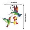 Hummingbird Suncatcher Colorful Garden Ornament Metal Bird Decor Lightweight Stained Glass Hanging For Patio Garden Indoor Decor