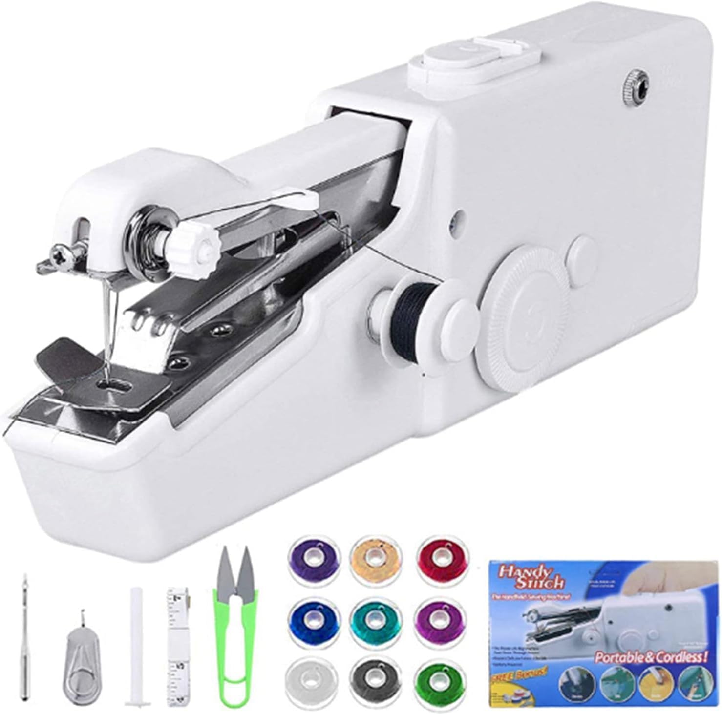 

Hand Sewing Machine Mini Electric Sewing Machine Handheld Small Convenient Compact Lightweight Easy to Operate Professional Hand Sewing Quickly білий