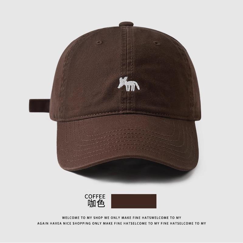 2025 New Embroidered Little Fox Baseball Cap Sports Men and Women Deepen Wide Brim Show Face Small Cap Shade Breathable