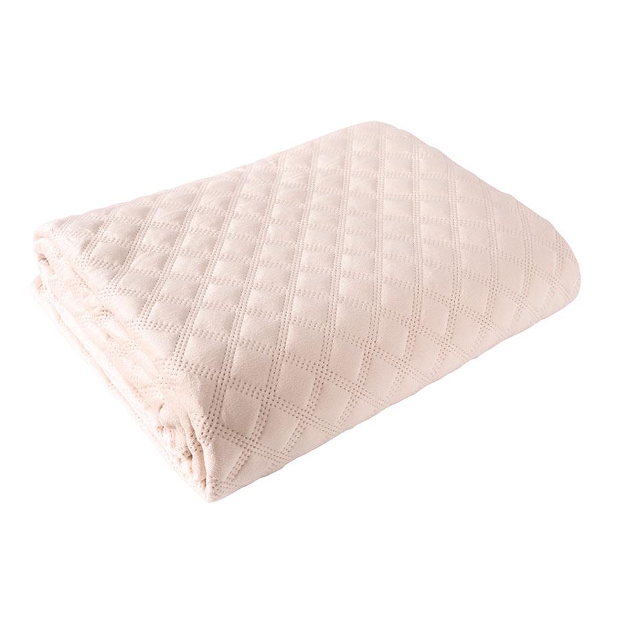 VELVI Quilted Bedspread - Delicate Powder Pink - 170x210 cm