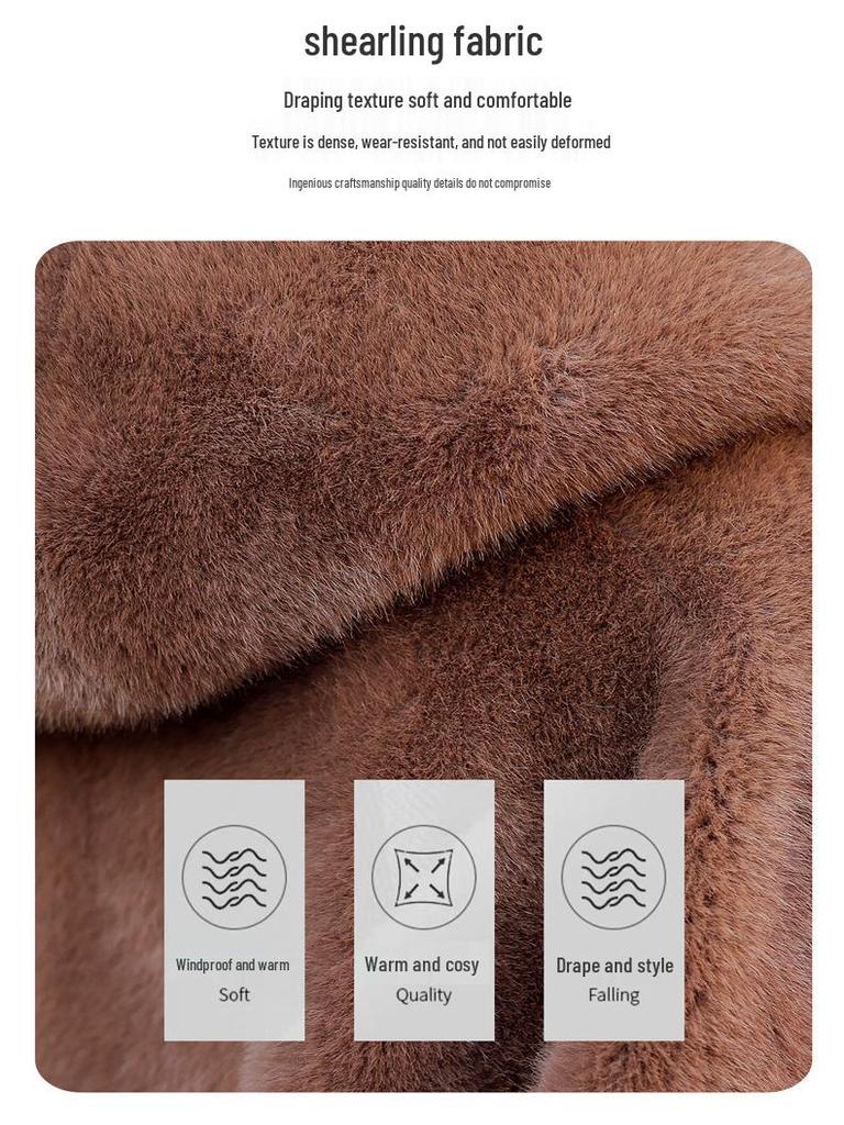 Stylish Hooded Faux Mink Coat - Women's Autumn/Winter Fashion