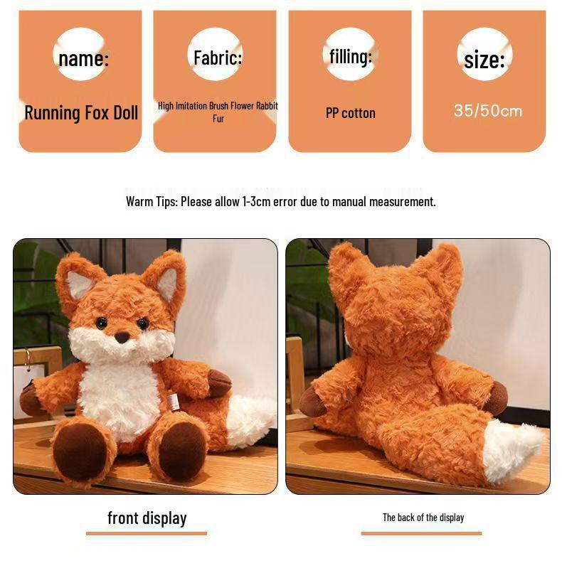 Run Fox Doll - Plush Sleeping Hug Pillow & Wedding Toy, Birthday Gift for Girls
