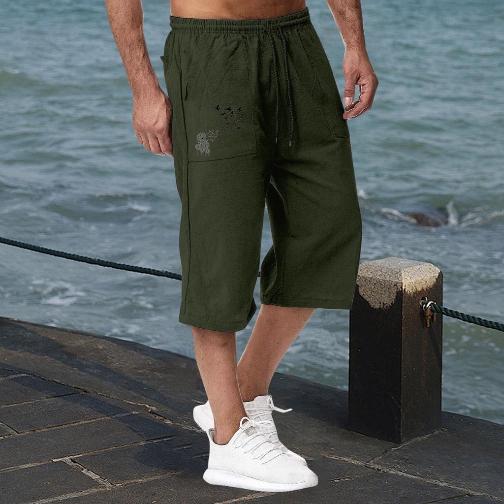 Lässige Sporthose aus Baumwolle und Leinen für Herren