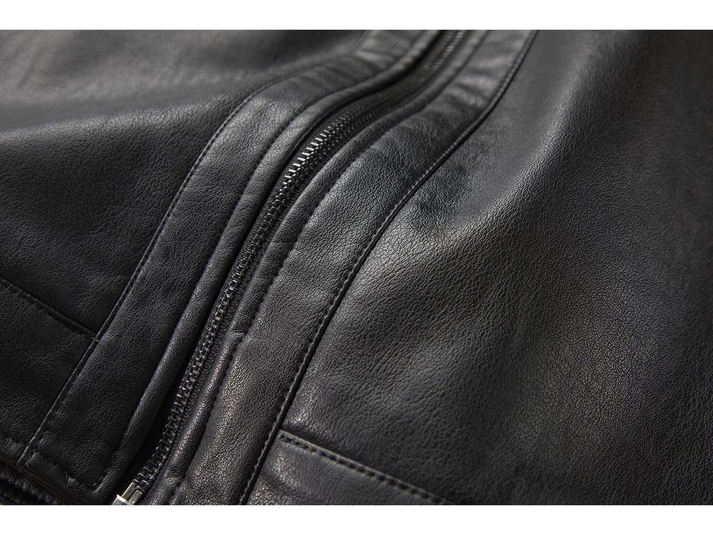 Men's Leather Jacket for Winter and Autumn - Thick Velvet Lining, Casual & Warm 