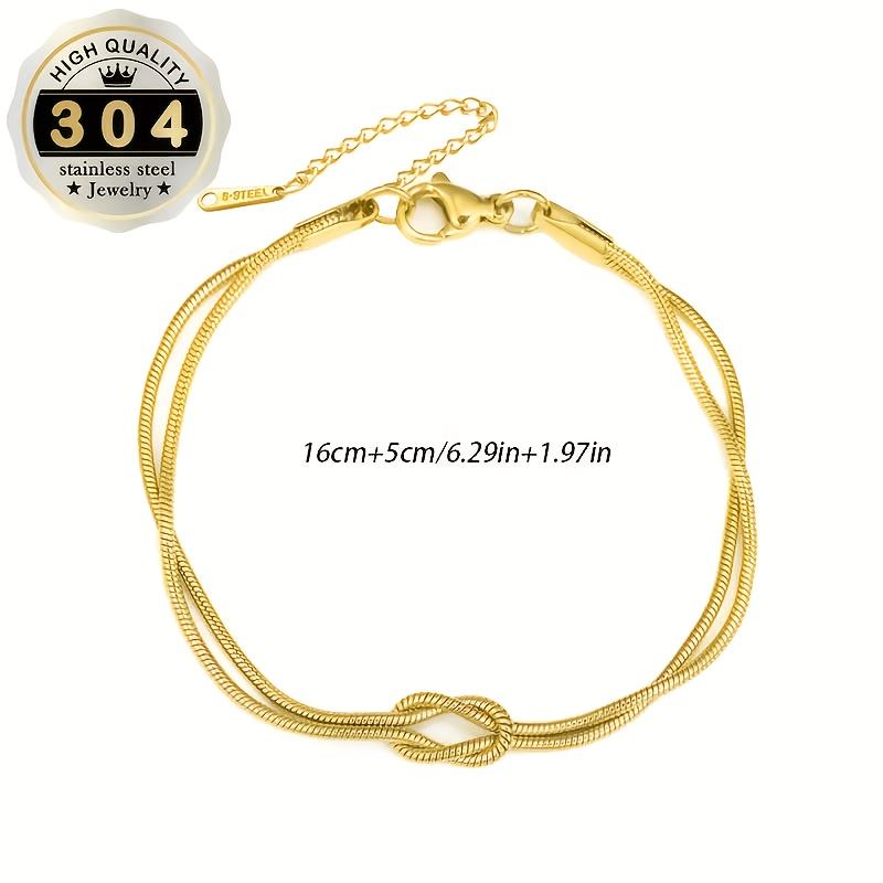 Bracciale da Donna in Acciaio Inossidabile Placcato Oro 18K, Carino Bracciale Tennis, Raffinato Gioiello in Acciaio Inossidabile per Donne