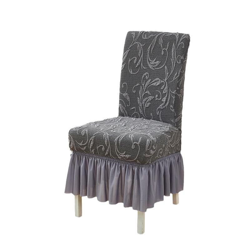 Knitted Jacquard Dining Chair Cover All-inclusive Elastic Skirt Chair Cover Universal Three-dimensional Dust-proof