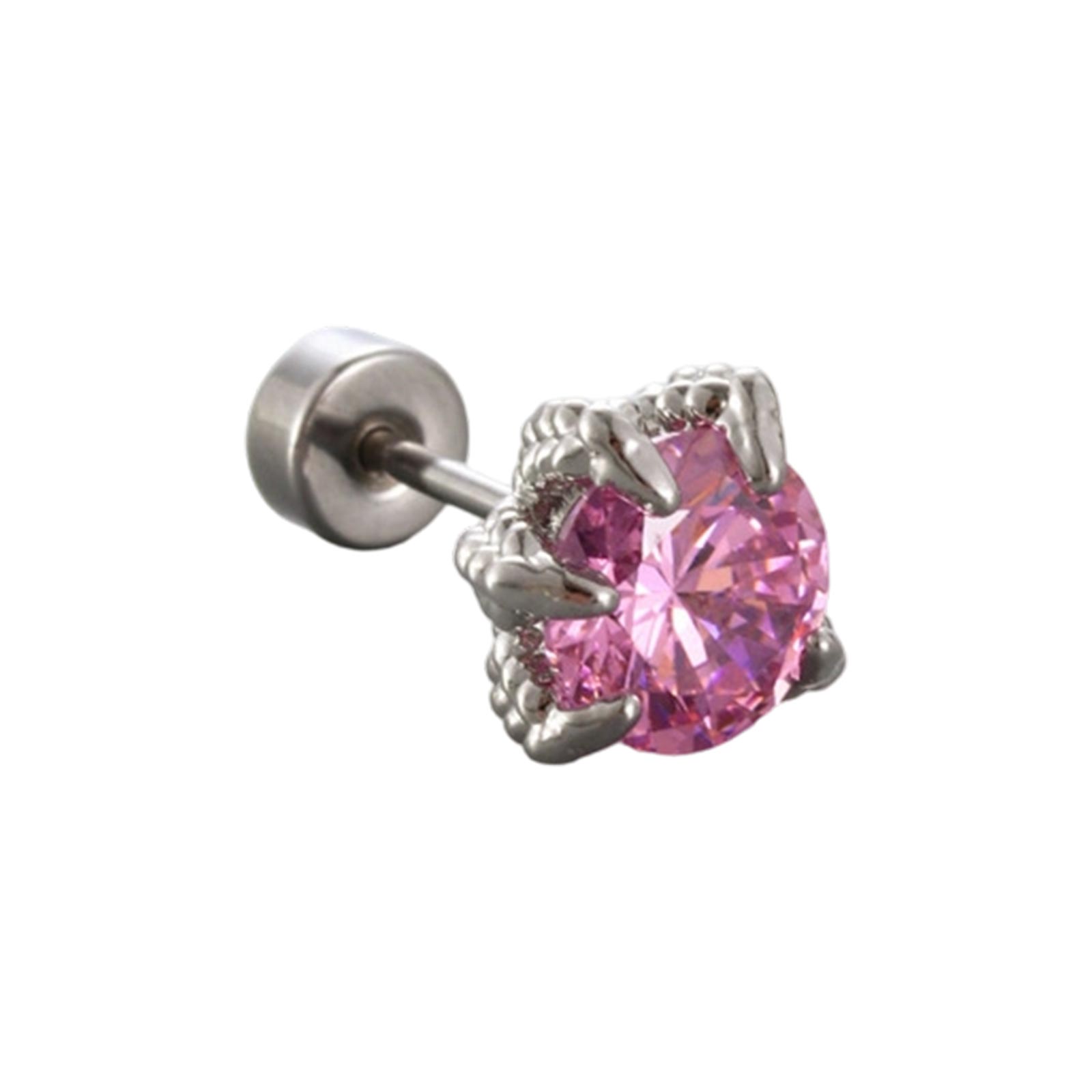 

Дракон и Чешуя Дракона Разноцветный Свет Морской Голубой Циркон Пара - Серьги-пусеты для хряща, Титановая сталь Винтовые пирсинги для ушей One Size