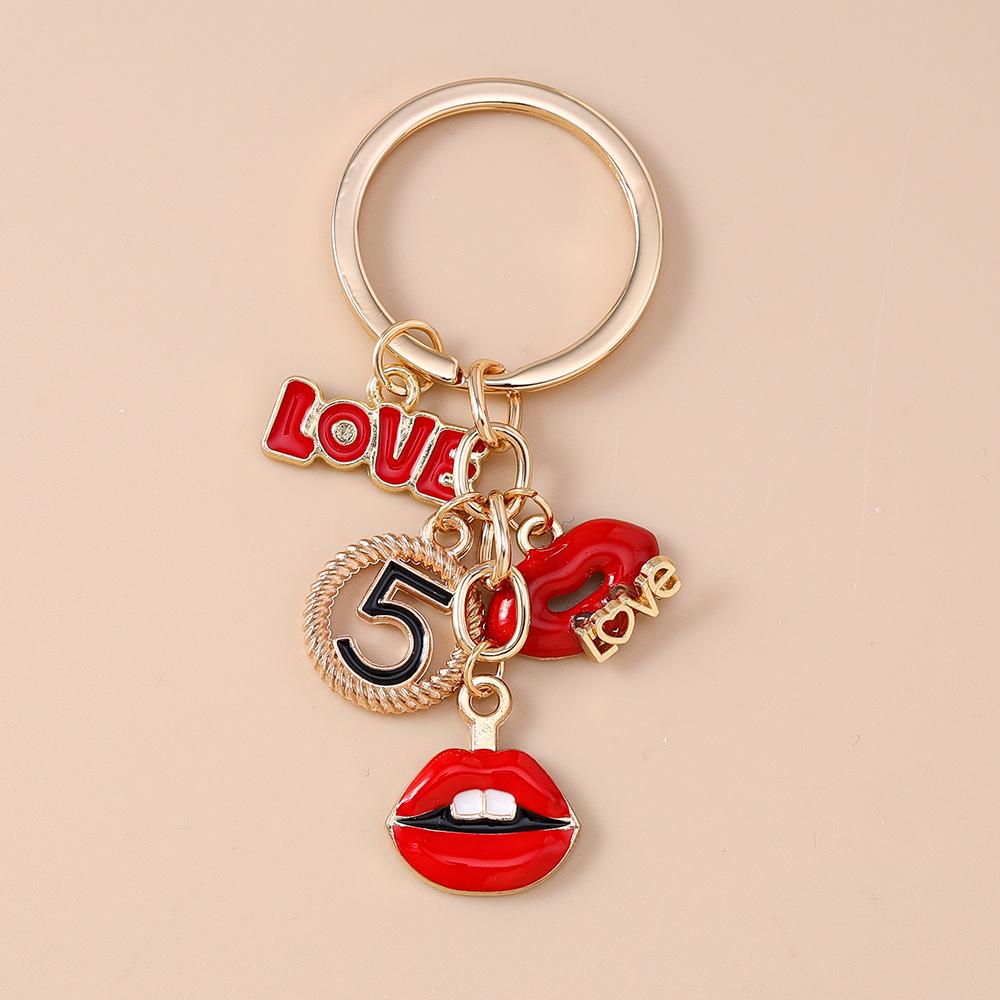 Aihua Elegant Brand Design Red Lips Highheels Perfume Lipsticks Keychains For Women Girls Handbag Pendant Keyrings Jewelry Gift