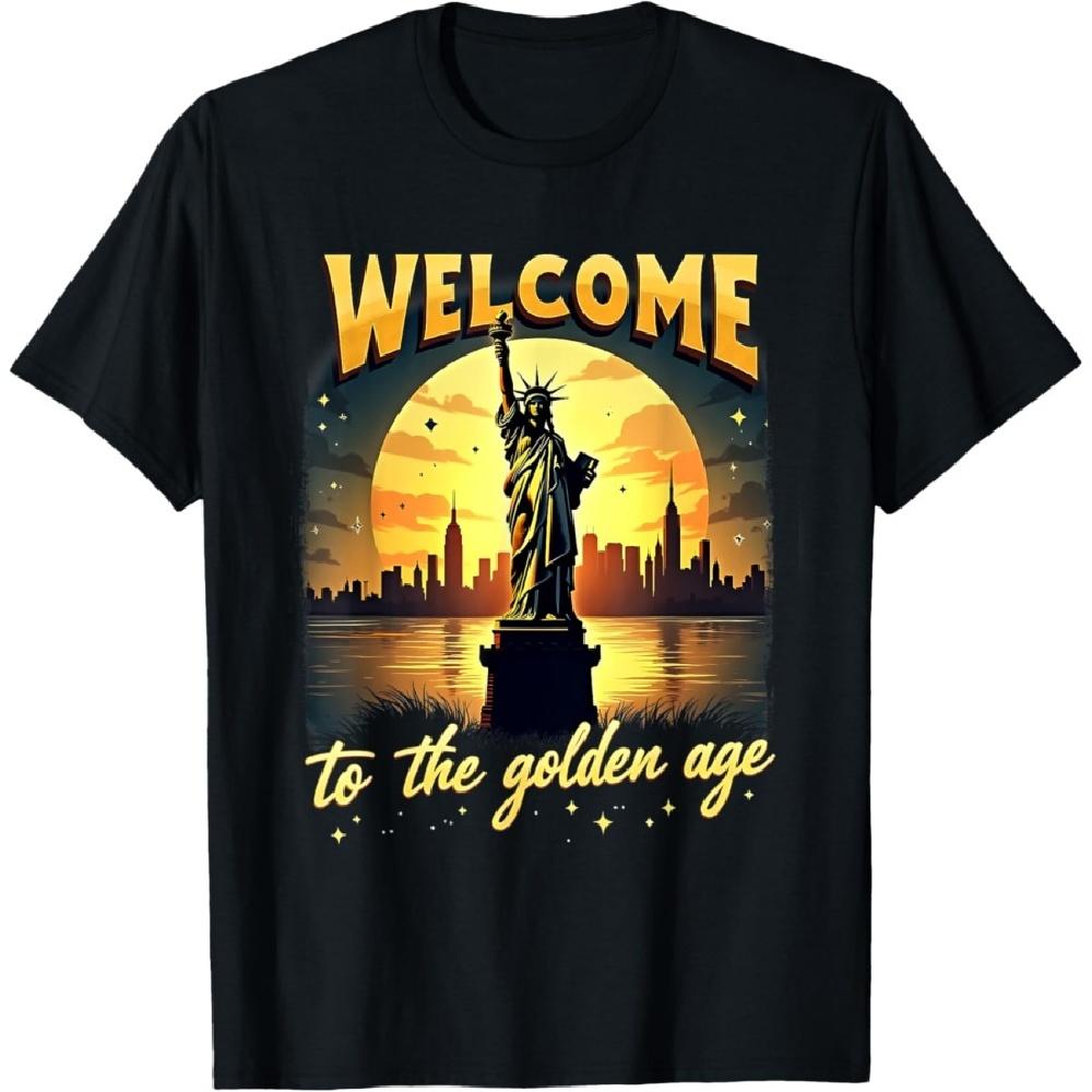 America Trump Statue Of Liberty Welcome To The Golden Age T-Shirt