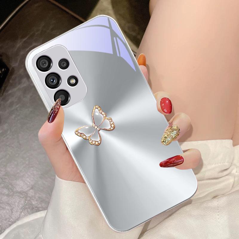 

Aurora Butterfly Pink For Samsung Galaxy S10 4G S20 11E 30 S21 21Fe 22 S24 Pro S23 Ultra 5G S8 S9 Tempered Glass Phone Case For Samsung S9