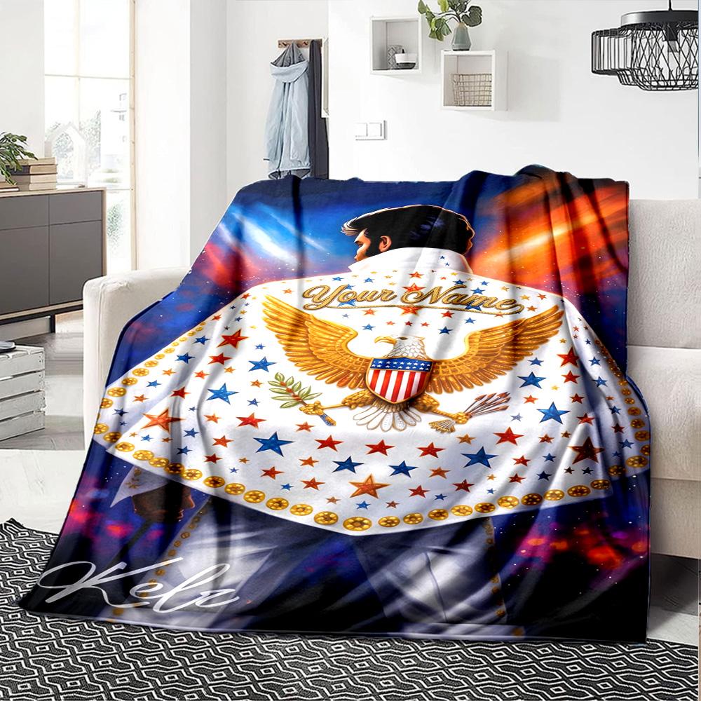 Elvis Presley Personalisierte Textdecke Leichte Anpassbare Decke Langlebiger Komfort Überwurf Für Bett Wohnzimmer Heimdekoration Büro