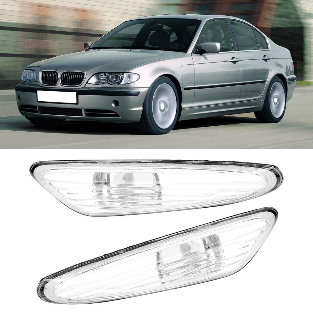1 Pair Turn Signal Side Marker Lamp Cover 63137165915 63137165916 Fit for E46 325i Transparent
