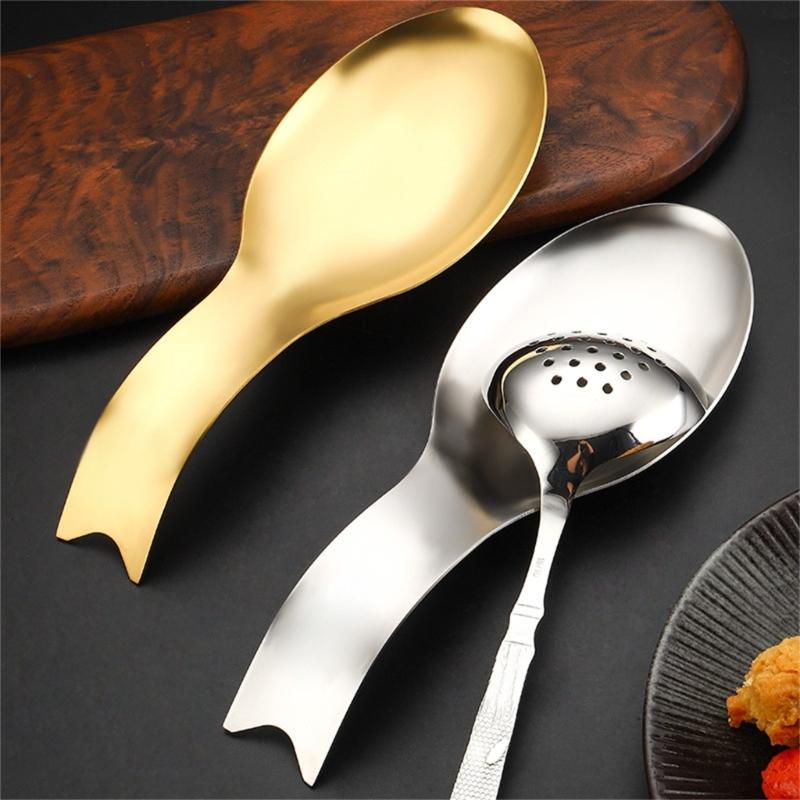 Stainless Steel Spoon Rest Ladle Holder For Kitchen Cooking Utensils Spatula Rack Corrosions Resistant Dishwasher Safe