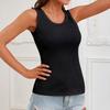 Women's Summer Solid Color Crew Neck Slim Vest Sleeveless Top
