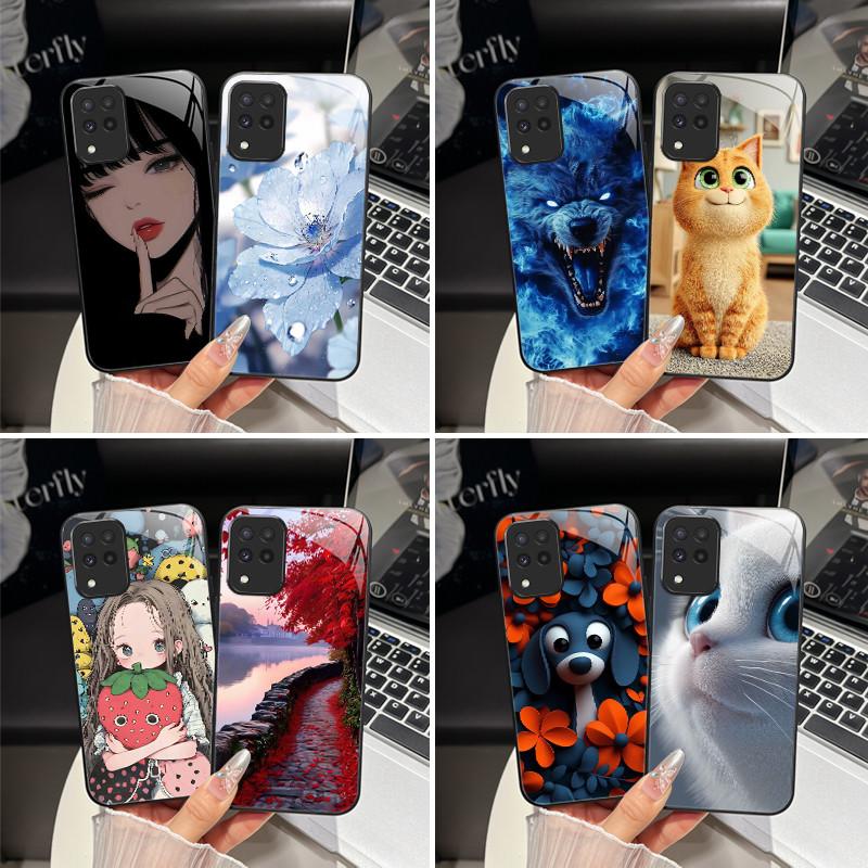 For Samsung M33 M53 Phone Case Trendy Fantasy Design Tempered Glass Hard Bumper For Galaxy M 33 M 53 Full Protection Back Covers