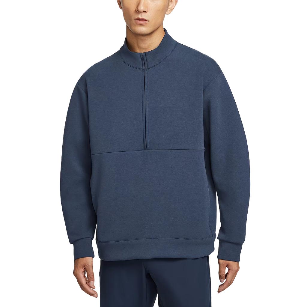 Nike Dri Fit Sweatshirts Men's Marine Blue Stand Collar Moderate HQ6954-451