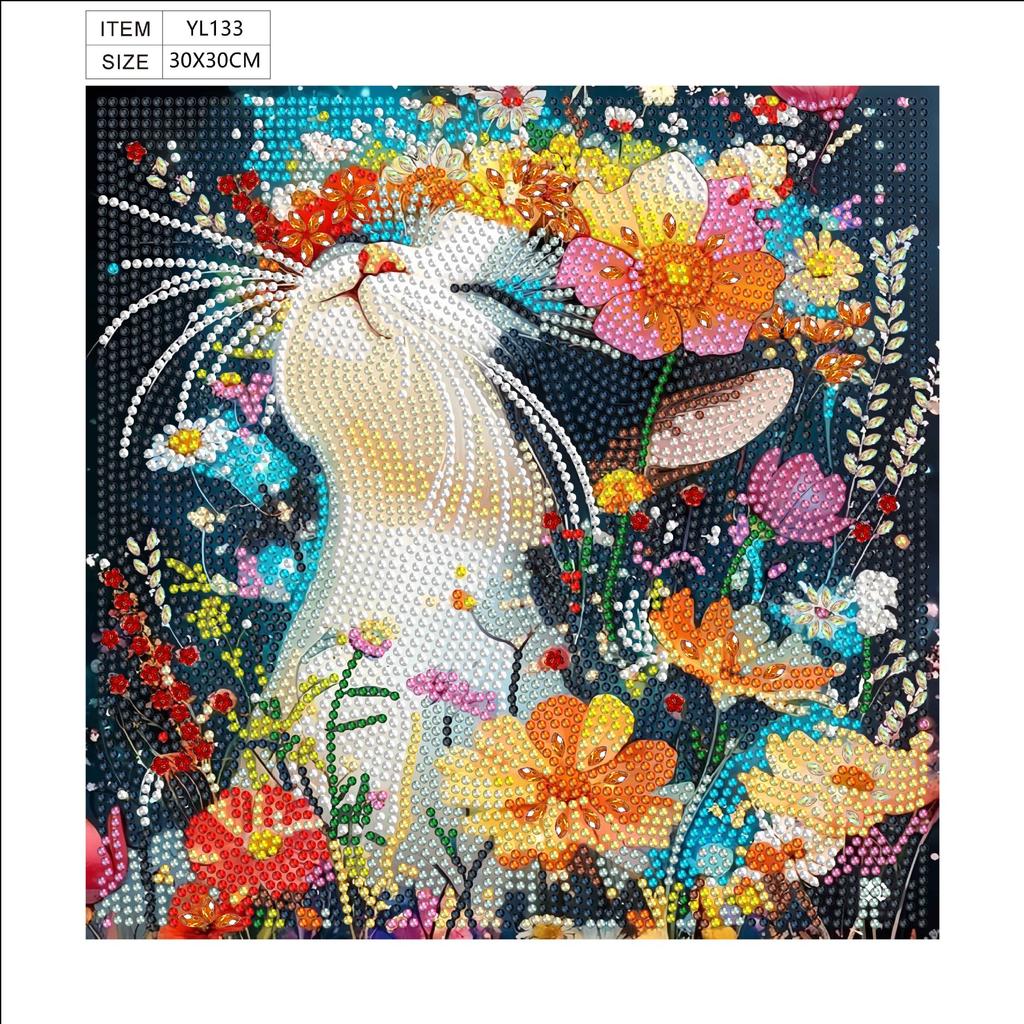 5D Special-Shaped Bright Diamond Painting Decorative Sticker, Handmade Diy Cat Children'S Painting Kit Cross-Border
