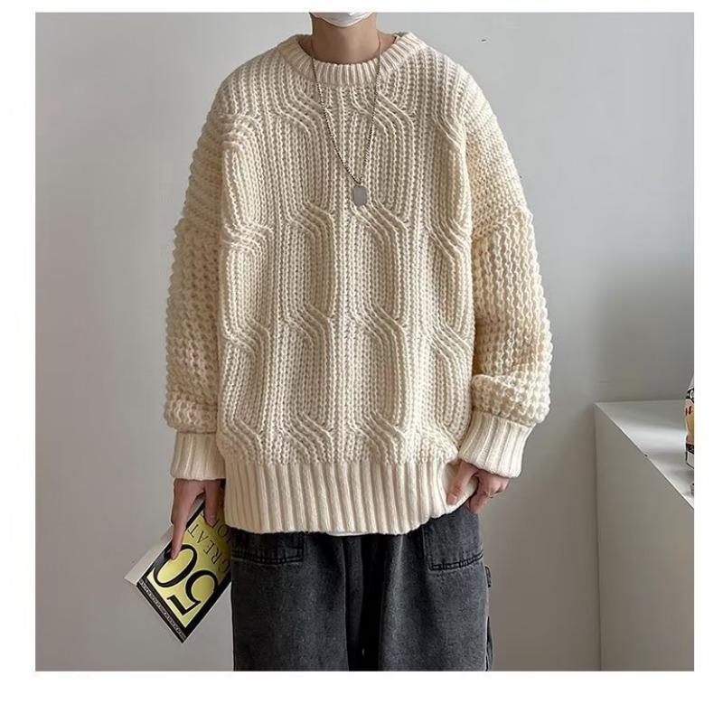 

Оранжевый твист свитер дизайн нишевый топ круглый вырез пара свитер хип-хоп уличный пиджак японский стиль 2XL