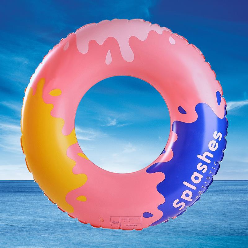 New Rainbow Flower Swimming Ring Water Sports Internet Celebrity Little Fairy Thickened PVC Children's Swimming Ring